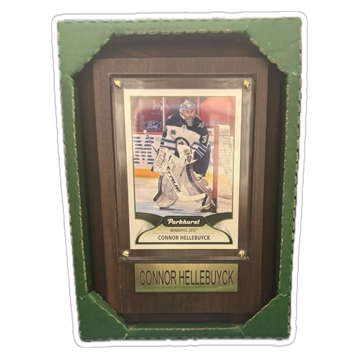 NHL Plaque With Card Jets - Connor Hellebyuck