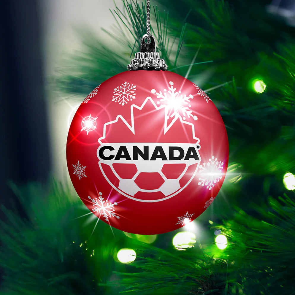 Inglasco Canada Soccer Light-Up Ball Ornament
