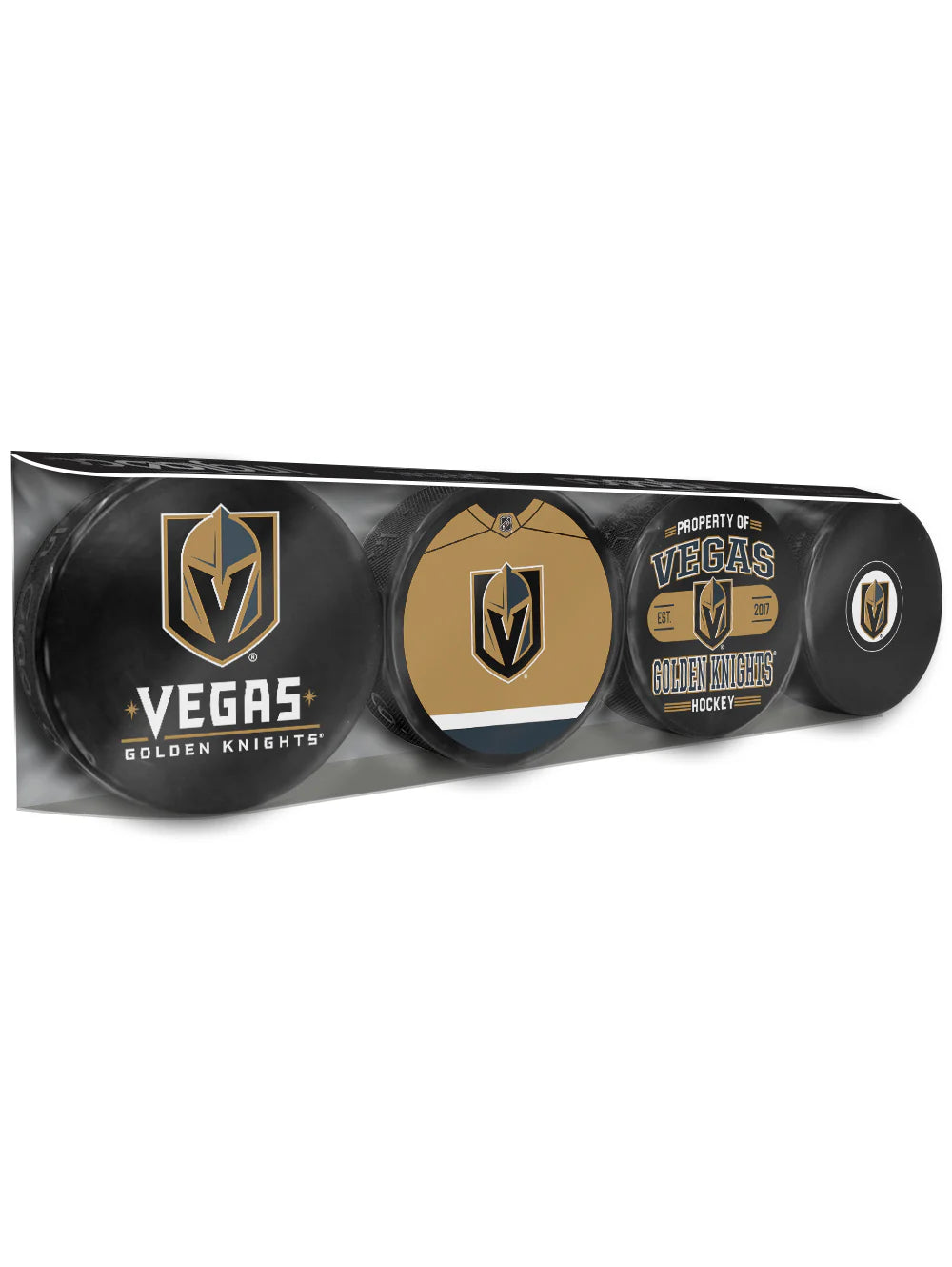 Inglasco NHL Vegas Golden Knights Souvenir Hockey Puck Collector's 4-Pack