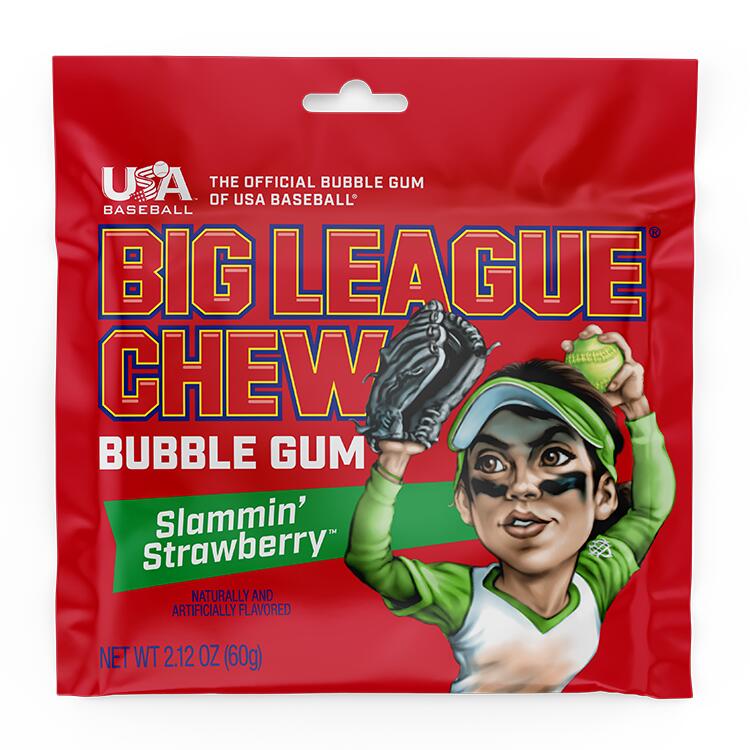 Big League Chew Slammin' Strawberry Gum