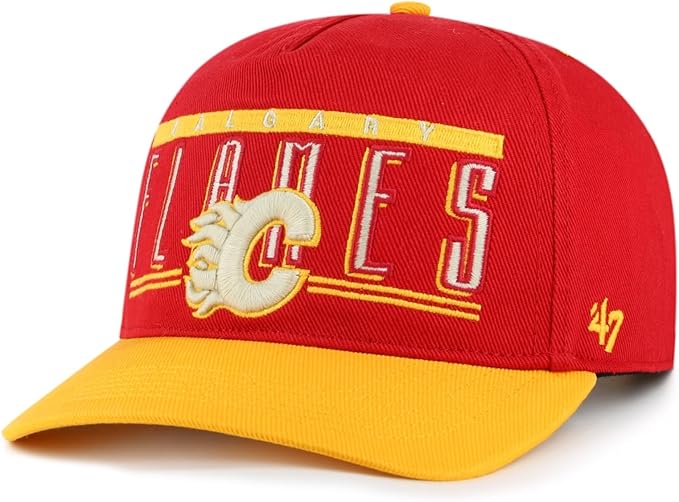 '47 Brand Hitch NHL Calgary Flames Double Header Baseline Snapback Hat Red
