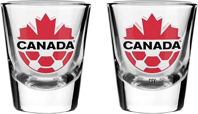 Inglasco Canada Soccer Shot Glass 2-Pack