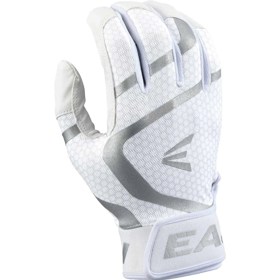 EASTON TBALL MAV GT BASEBALL BATTING GLOVES- WHITE/WHITE