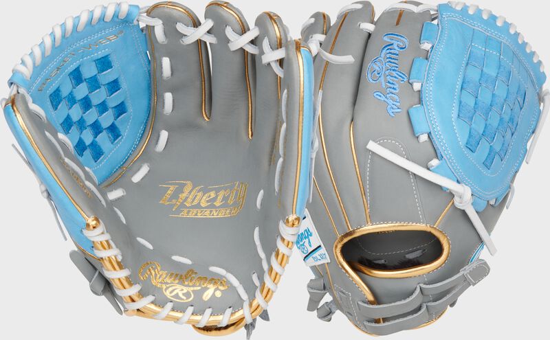 Liberty Advanced Color Series 12 in Fastpitch Glove, Gray/Columbia Blue RHT