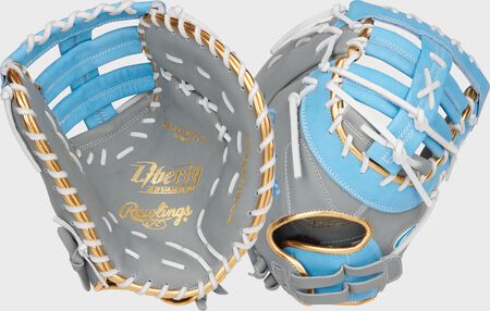 Liberty Advanced Color Series 13 in 1st Base Mitt, Gray/Columbia Blue RHT