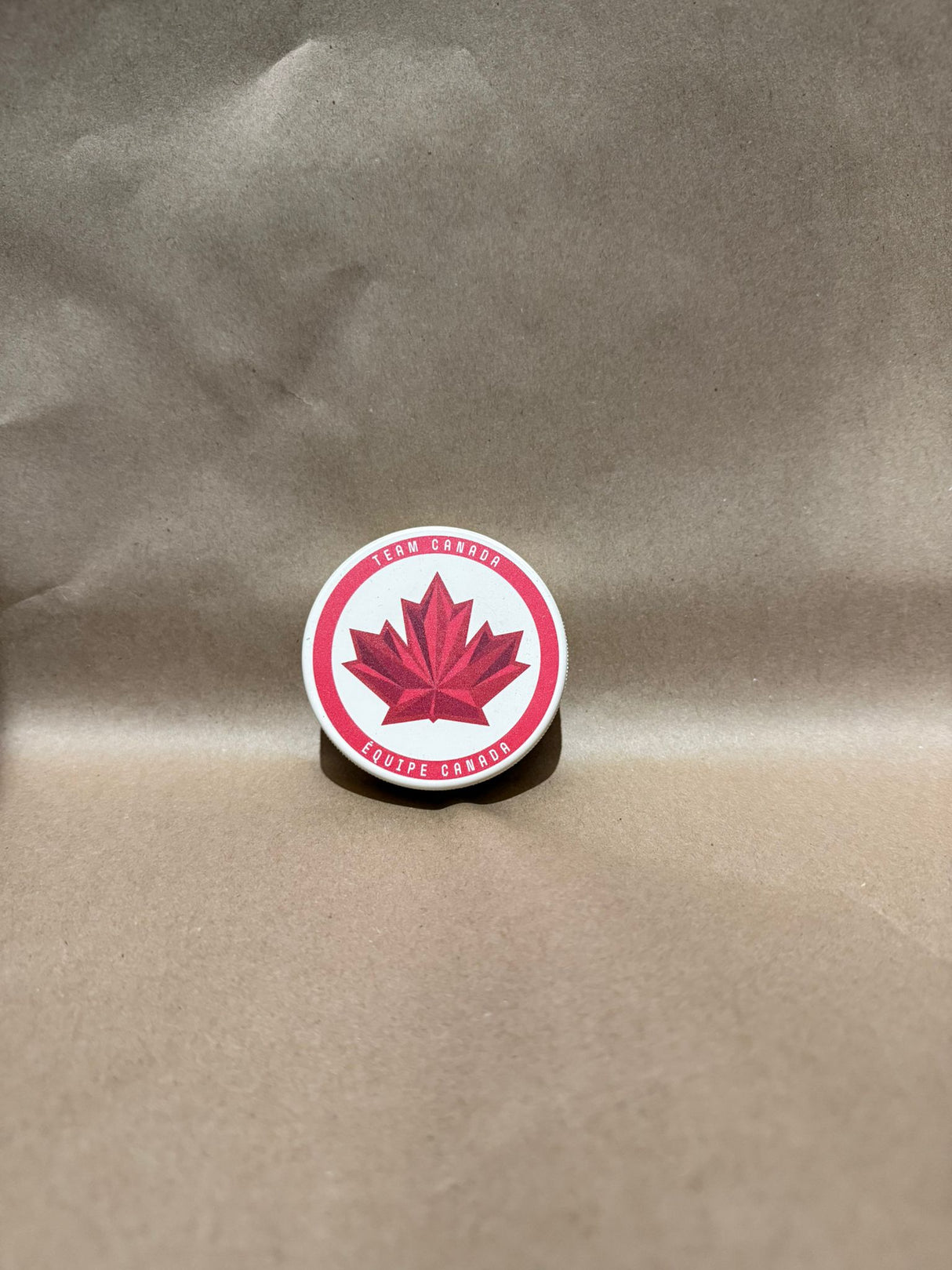 INGLASCO TEAM CANADA WHITE SOUVENIR PUCK HOME LOGO