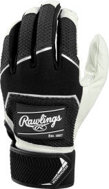 RAWLINGS WORKHORSE PRO - ADULT BASEBALL BATTING GLOVE BLACK