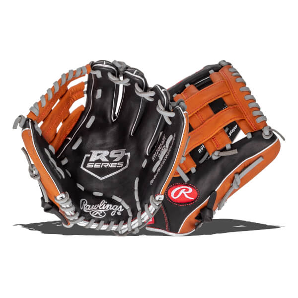 RAWLINGS R9 CONTOUR SERIES 12" YOUTH BASEBALL INFIELD/OUTFIELD GLOVE LHT - R912OU-6BT