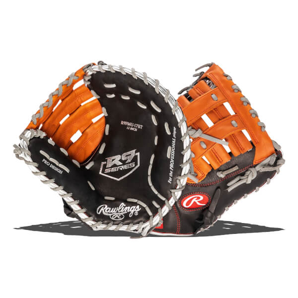 RAWLINGS R9 BASEBALL CONTOUR SERIES 12" FIRST BASE MITT LHT - R9FMU-17BT