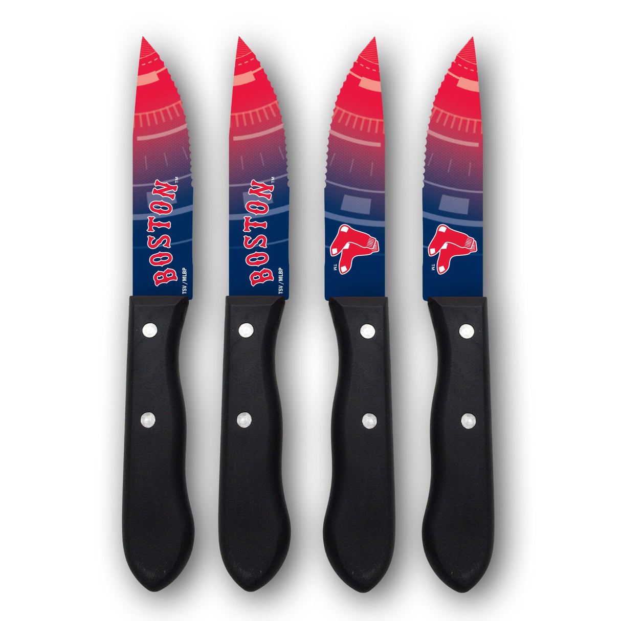Inglasco Boston Red Sox 4-Piece Stainless Steel Steak Knife Set