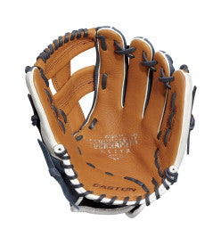 EASTON TOURNAMENT ELITE SERIES BASEBALL GLOVE YOUTH 11 1/2" RHT BRAIDED SINGLE POST NAVY/TAN/WHITE