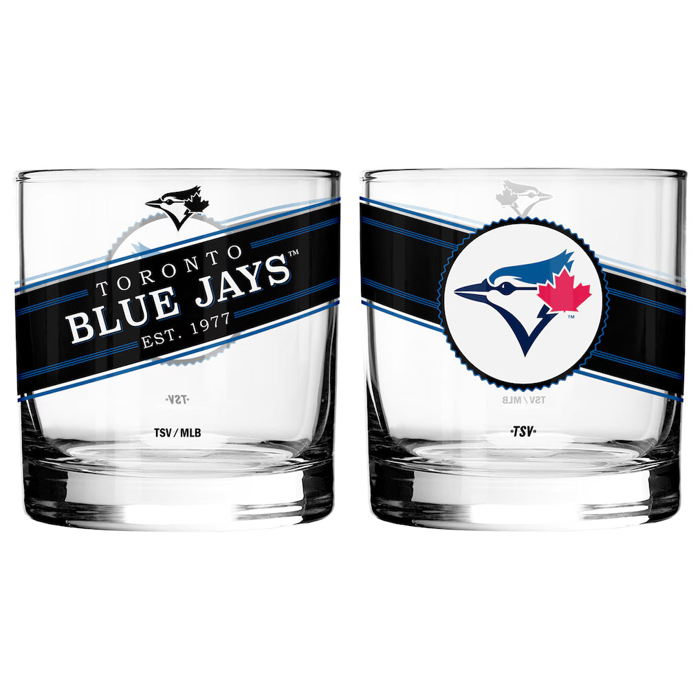 Inglasco Toronto Blue Jays Black Label Rocks Glass 10oz MLB Baseball