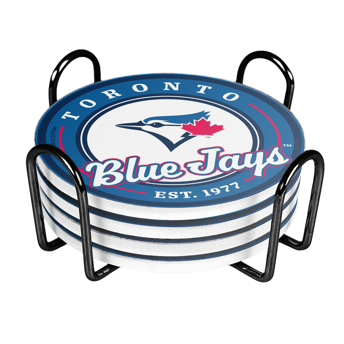 Inglasco MLB Toronto Blue Jays Ceramic 4 Pack Coaster Set