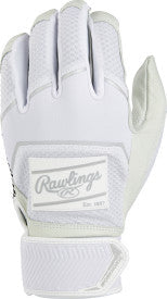 RAWLINGS WORKHORSE PRO - ADULT BASEBALL BATTING GLOVE WHITE