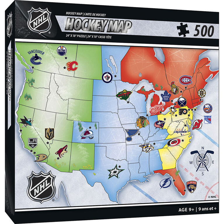 Masterpieces NHL Hockey Map 500 Piece Jigsaw Puzzle