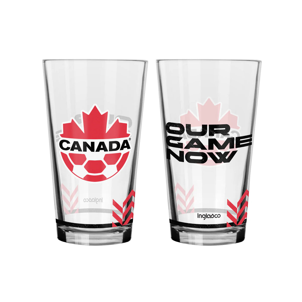 Inglasco Canada Soccer Two-Pack 16oz. Mixing Glass Set