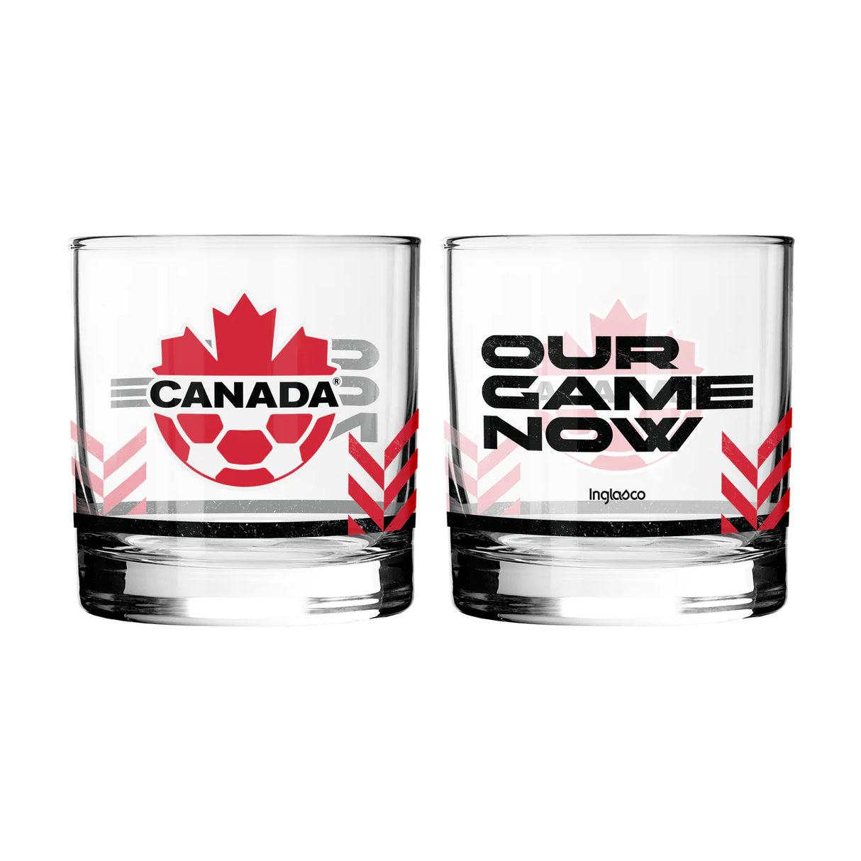 Inglasco Canada Soccer 2 pack 10 oz Rock Glass