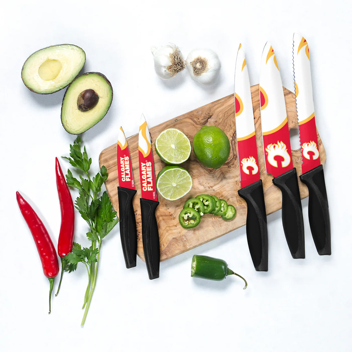 Inglasco NHL Calgary Flames 5-pc Kitchen Knives