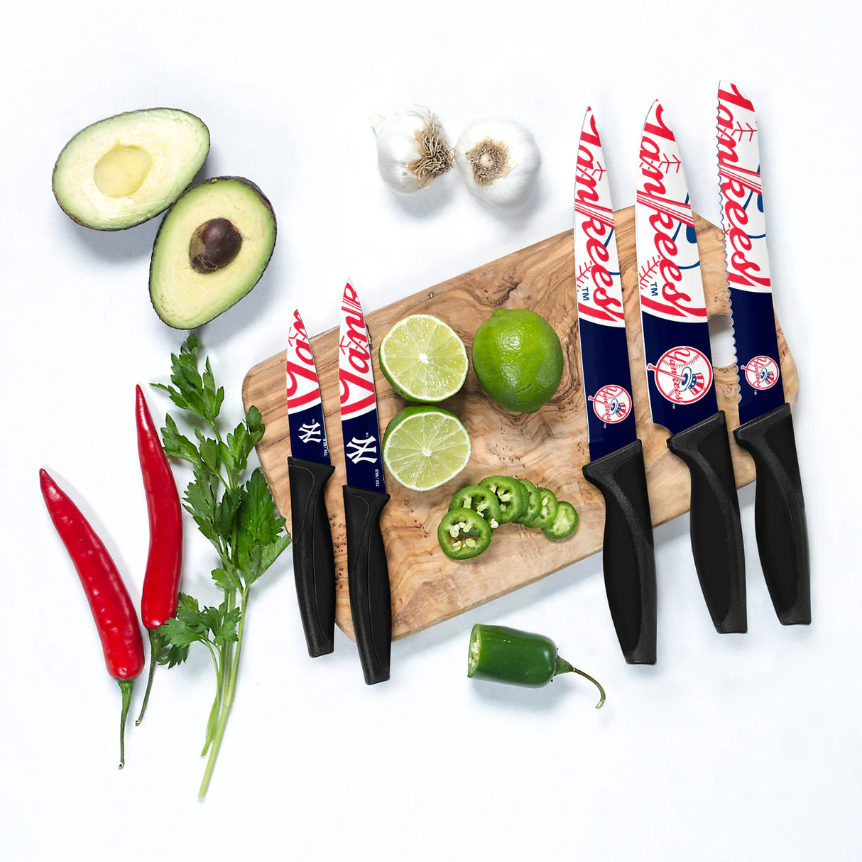 Inglasco MLB New York Yankees 5-pc Kitchen Knives