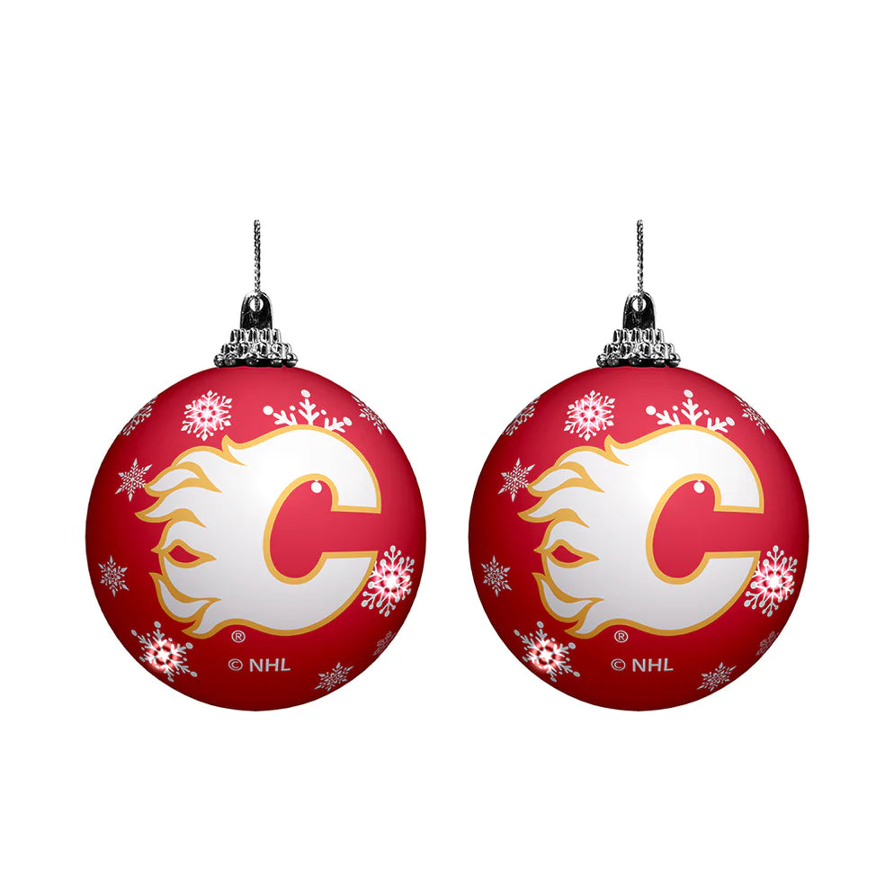 Inglasco NHL Calgary Flames Light-Up Ornament 2-Pack