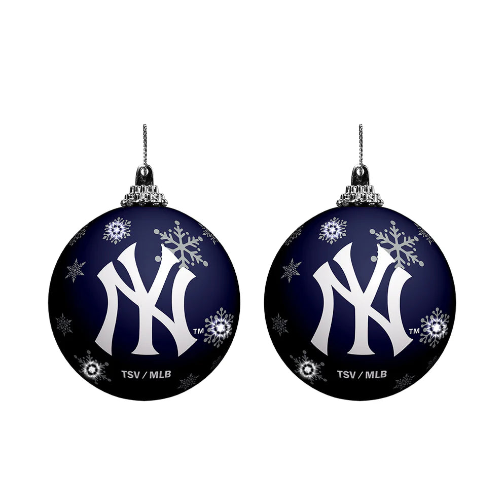 Inglasco MLB New York Yankees Light-Up Ornament 2-Pack