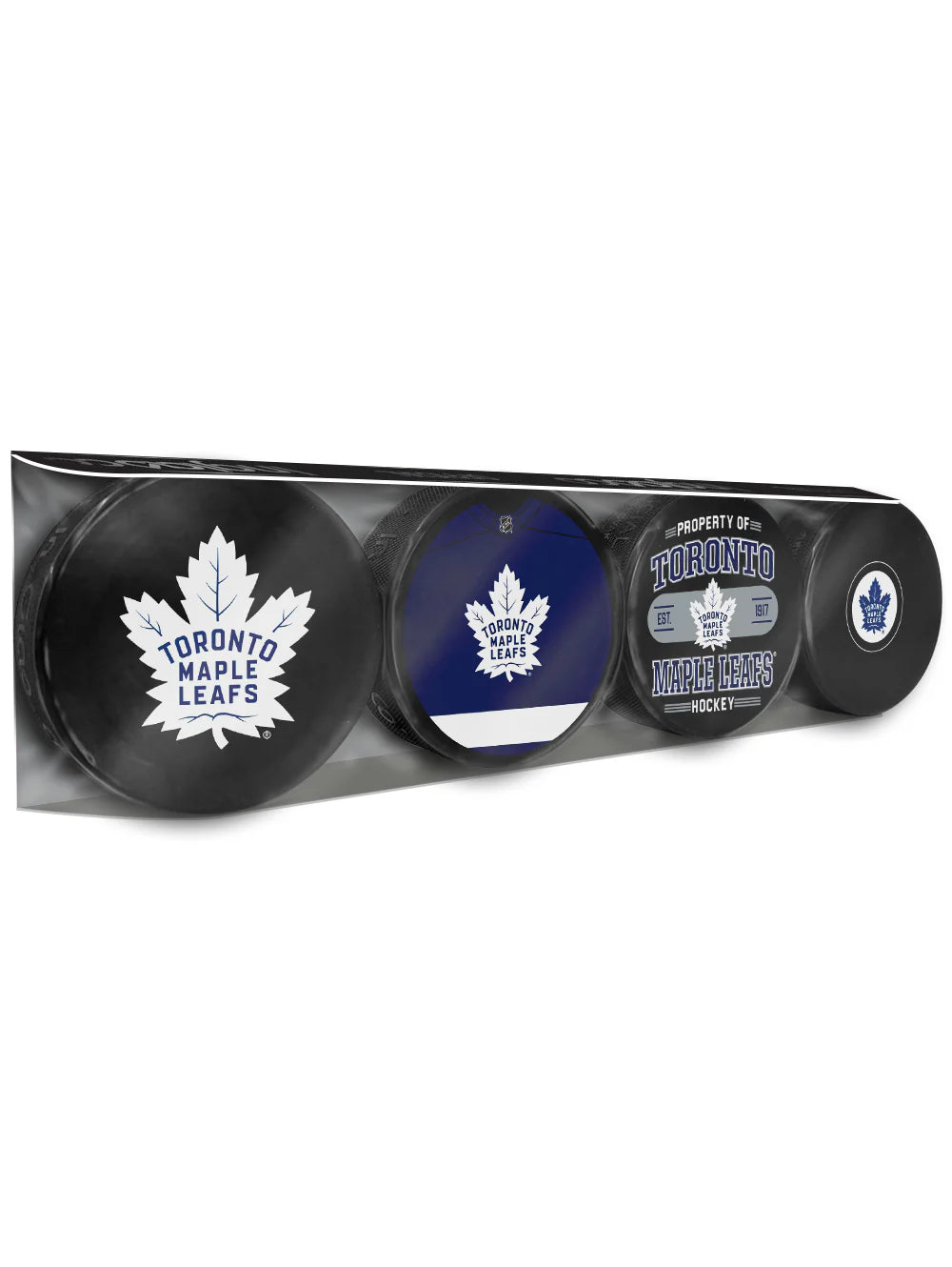 Inglasco NHL Toronto Maple Leafs Souvenir Hockey Puck Collector's 4-Pack