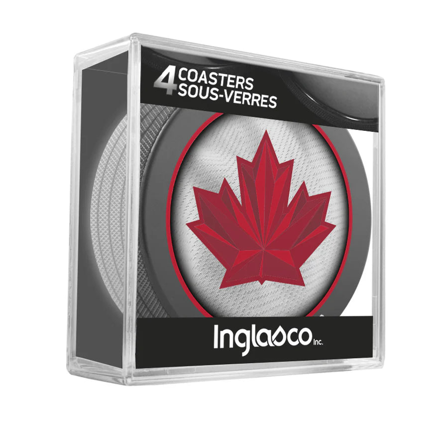 Inglasco Hockey Canada 2026 Olympic Games Puck Coasters Pack In Cube (4)