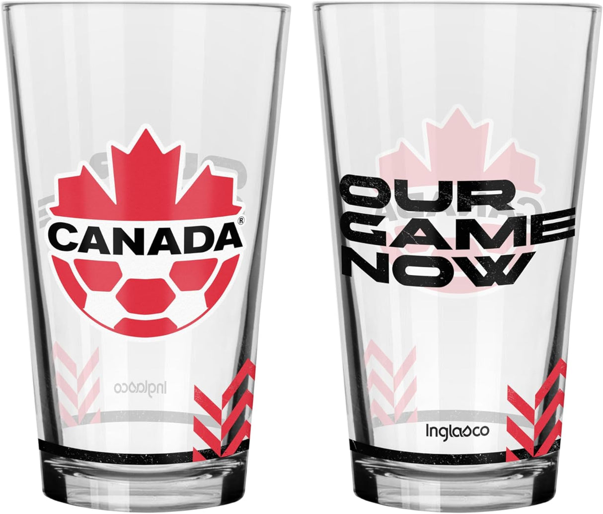 Inglasco Canada Soccer 16oz Mixing Glass - Our Game Now