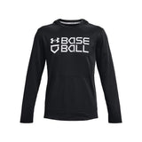 Under Armour Men's Black/White Baseball Graphic Pullover Hoodie In Medium