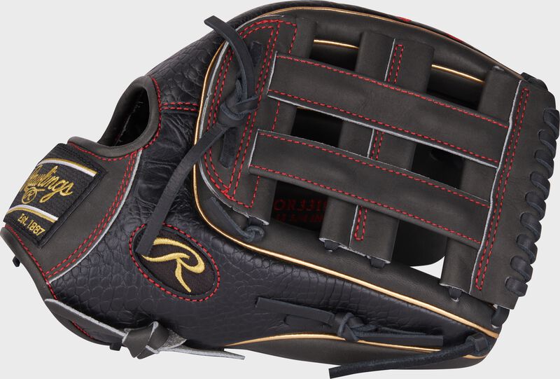 RAWLINGS HEART OF THE HIDE CROC LEATHER OUTFIELD BASEBALL GLOVE 12.75" LHT - PROR3319-6DS