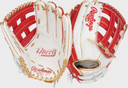 Liberty Advanced Color Series 12.75 in Outfield Glove, White/Scarlet RHT