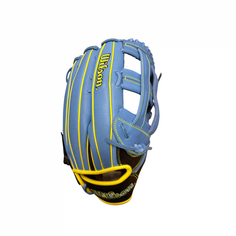 Wilson A1000 2026 13” Black/Cool Blue Slowpitch Fielding Glove - WBW10456713