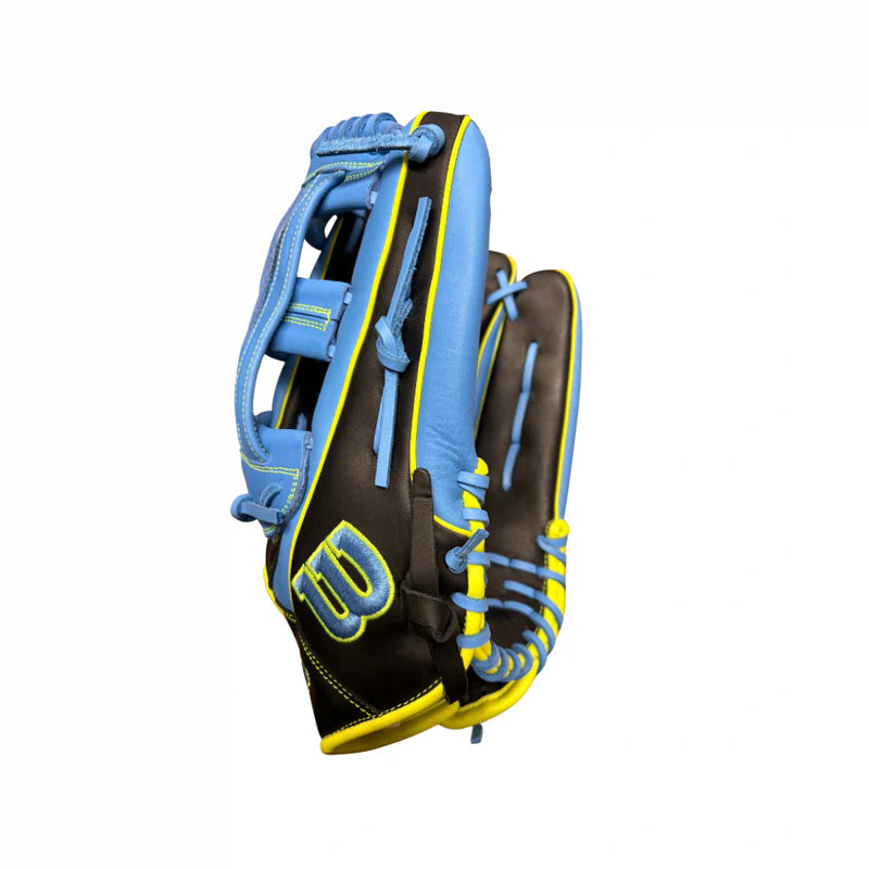 Wilson A1000 2026 13” Black/Cool Blue Slowpitch Fielding Glove - WBW10456713