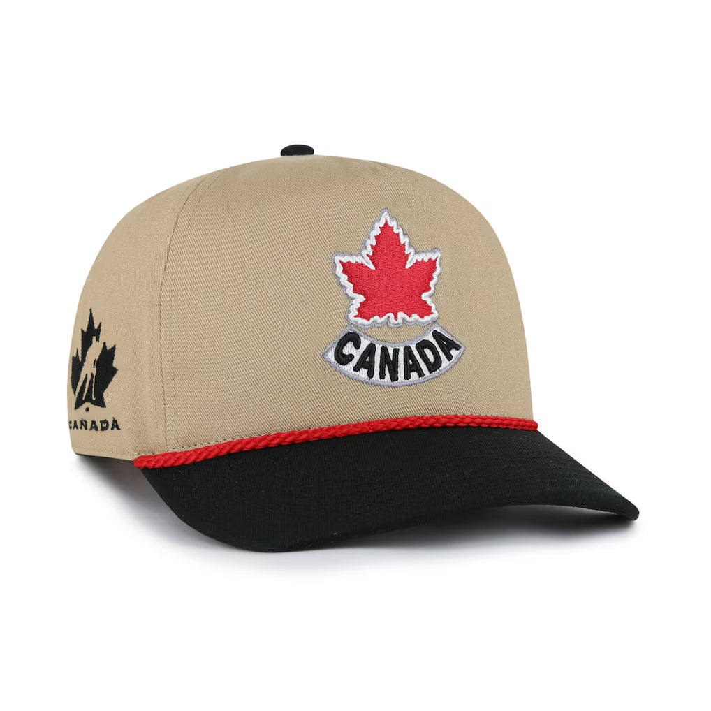 47 Brand Men's Khaki Hockey Canada Sure Shot Two-Tone Rope Hitch Adjustable Hat
