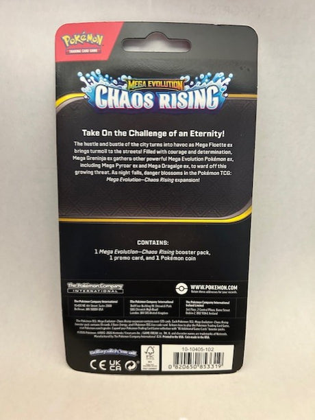 Pokemon TCG Mega Evolution - Chaos Rising Booster Pack w/Promo Card and Coin